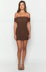 Dalma Brown Mini Dress