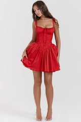 cherry corset mini dress
