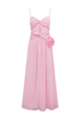 DANIKA SIDE SLIT MAXI DRESS - MUSK