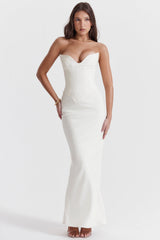 ivory strapless corset dress