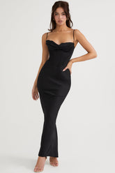 black corset maxi dress