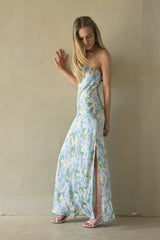 Jasmina Satin Floral Maxi Dress