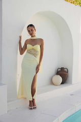 Olandria Lace Twist Maxi Dress