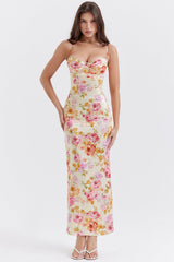 ivory floral maxi dress