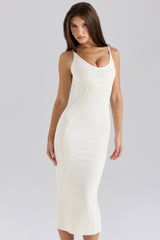 ivory midi bandage dress