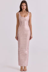 rosé bandage maxi dress - limited edition