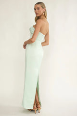 Fleur Sky Strapless Pleat Bust Maxi Dress Mint