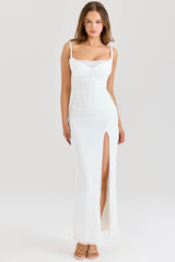 white mesh maxi dress