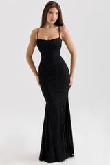 black lace maxi dress