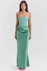 jade strapless corset maxi dress