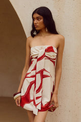ARLETTE STRAPLESS MINI DRESS - ARLETTE RED