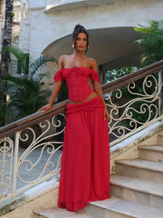 Lubela-Maxi-Skirt-Red