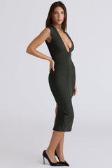 emerald bandage midi dress