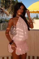 Latina Open Back Mini Dress - Baby Pink