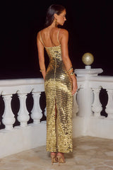 KERRIE SEQUIN MAXI DRESS - GOLD