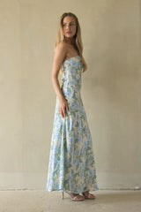 Jasmina Satin Floral Maxi Dress
