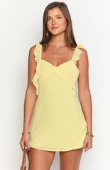 Joyce Yellow Chiffon Mini Dress