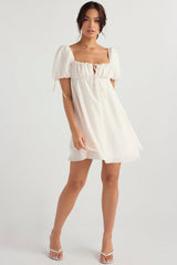 ivory georgette mini dress - sale