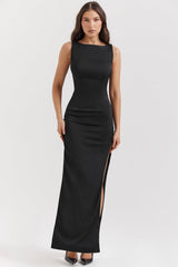 black maxi dress