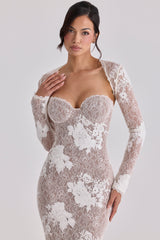 ivory embroidered lace maxi dress - limited edition