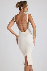 Modal Lace-Trim Midaxi Dress In Ivory