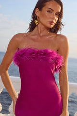 ARIANA STRAPLESS MAXI DRESS - PLUM