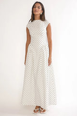 Lynnie Cap Sleeve Maxi Dress Polka Dot