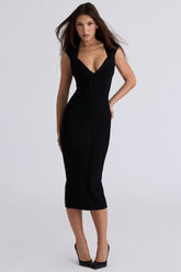 black bandage midi dress