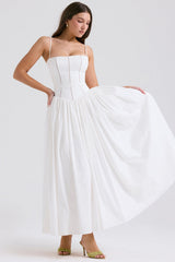 white cotton maxi sundress