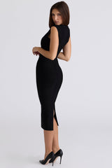 black bandage midi dress
