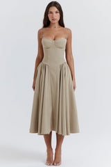 taupe corset sundress