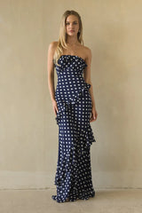 Jana Polka Dot Ruffle Maxi Dress