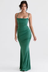 forest corset maxi dress