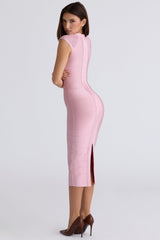 baby pink bandage midi dress
