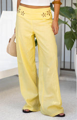 Alamara Yellow Floral Detail Wide Leg Pants - PRE ORDER