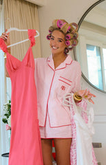 Alexea Pink Stripe Pajama Shorts