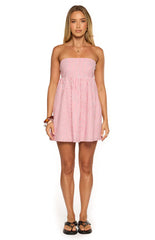 Anderson Red Stripe Strapless Mini Dress