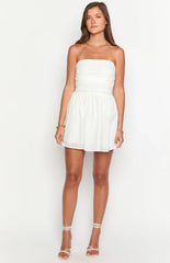 Andy White Strapless Mini Dress