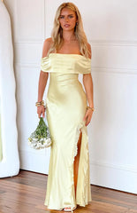 Anica Yellow Off Shoulder Maxi Dress - PRE ORDER