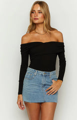 Ari Black Off Shoulder Bodysuit