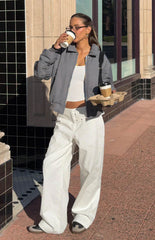 Benson Grey Puff Bomber Jacket