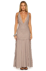 Cornell Brown Stripe Maxi Dress