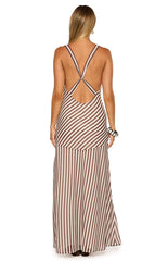 Cornell Brown Stripe Maxi Dress