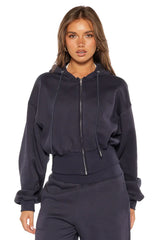 Dora Navy Zip Hoodie Sweater