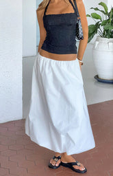 Dorothy White Bubble Hem Skirt