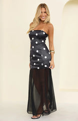 Eden Black Polka Dot Maxi Dress