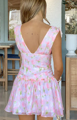 Effie Pink Floral Mini Dress