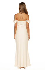 Ella Cream Crepe Formal Maxi Dress