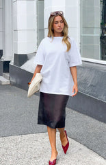 Francesca Black Organza Sheer Midi Skirt Two Piece Set