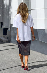Francesca Black Organza Sheer Midi Skirt Two Piece Set